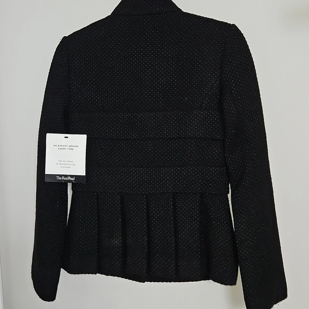 Tibi  New York Women's Black Textured Wool Jacket Size 4